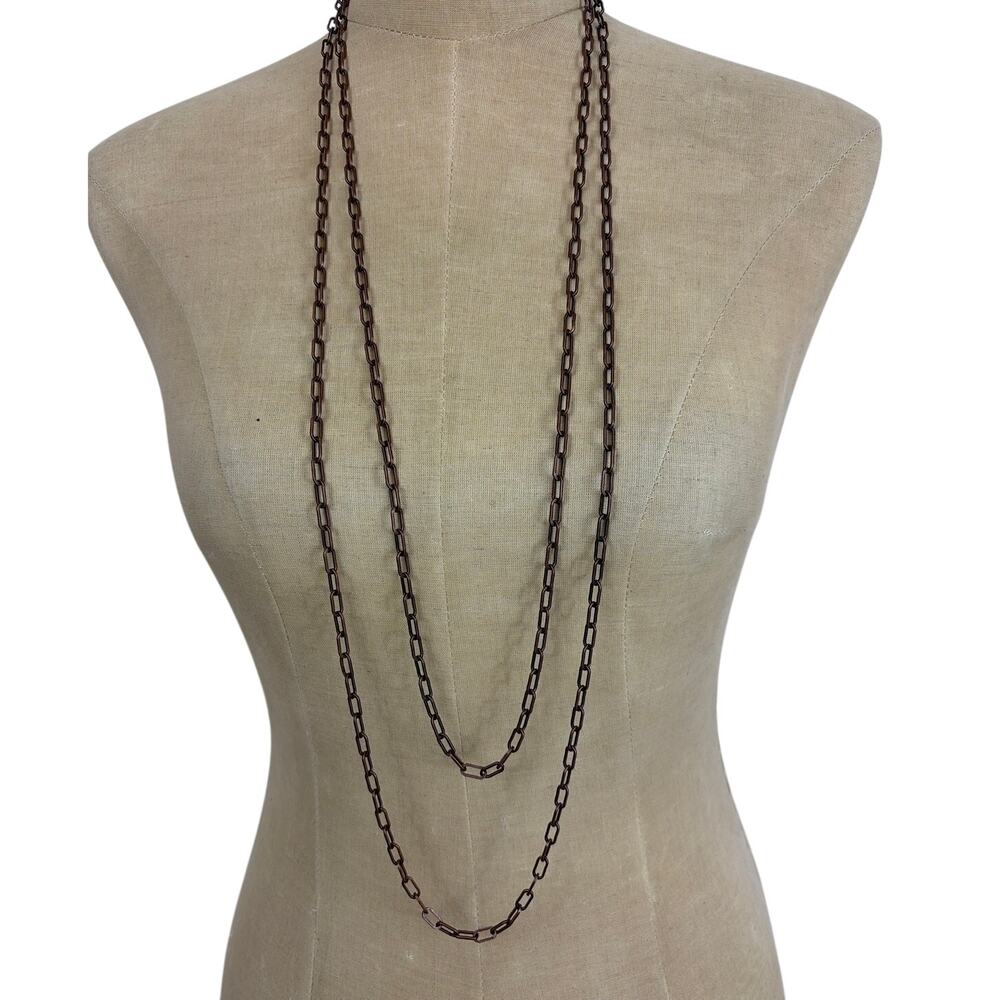 Artisan Copper Layered 2 Piece Chain Necklace Set